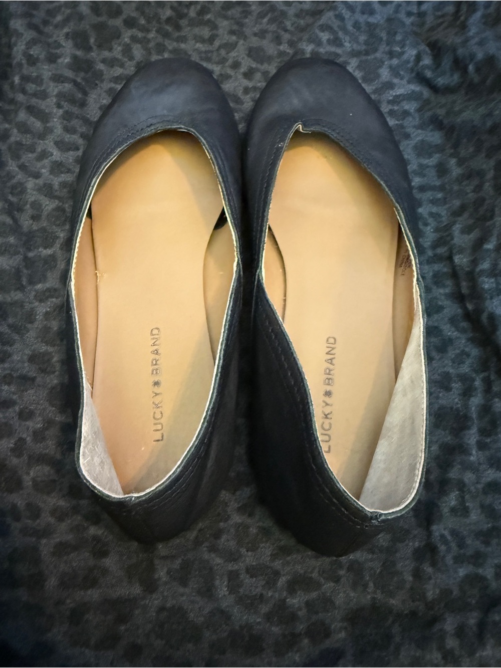 Lucky Brand Black Leather Slip-On Ballet Flats - Picture 2 of 6